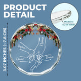 Holding Hands - Personalized Grandma Round Shaped Glass Ornament