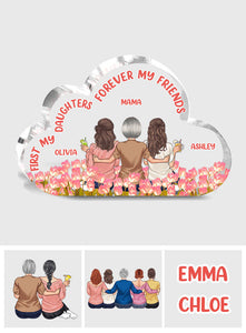 Beautiful Tulip Mother & Daughter Plaque - Personalized Mother Custom Shaped Acrylic Plaque