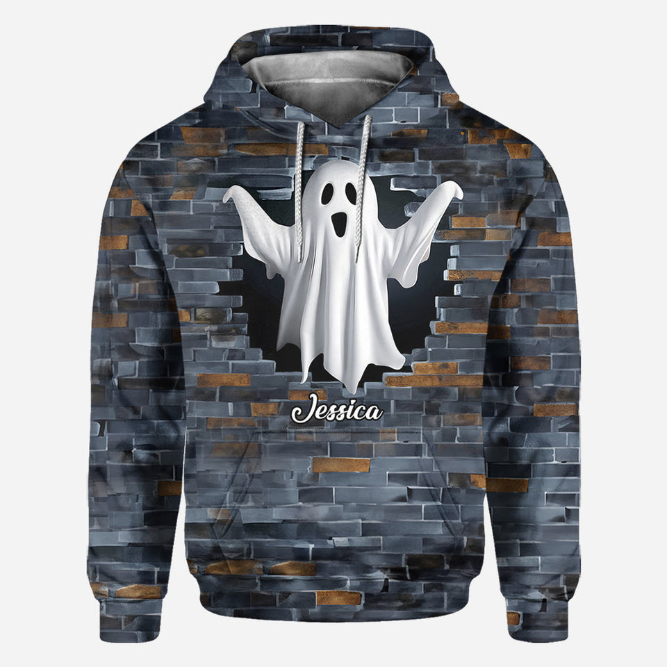 Funny Ghost Couple - Personalized Couple All Over Shirt