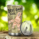 Best Dad Ever Camo Pattern Fist Bump - Personalized Father Tumbler