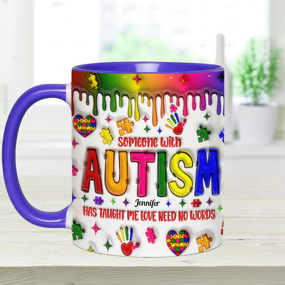 L'amour n'a pas besoin de mots - Mug personnalisé pour la sensibilisation à l'autisme