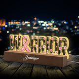 Breast Cancer Warrior - Personalized Breast Cancer Awareness Custom LED Night Light