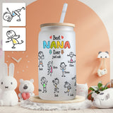 Best Nana Ever Just Ask - Personalized Grandma Can Glass