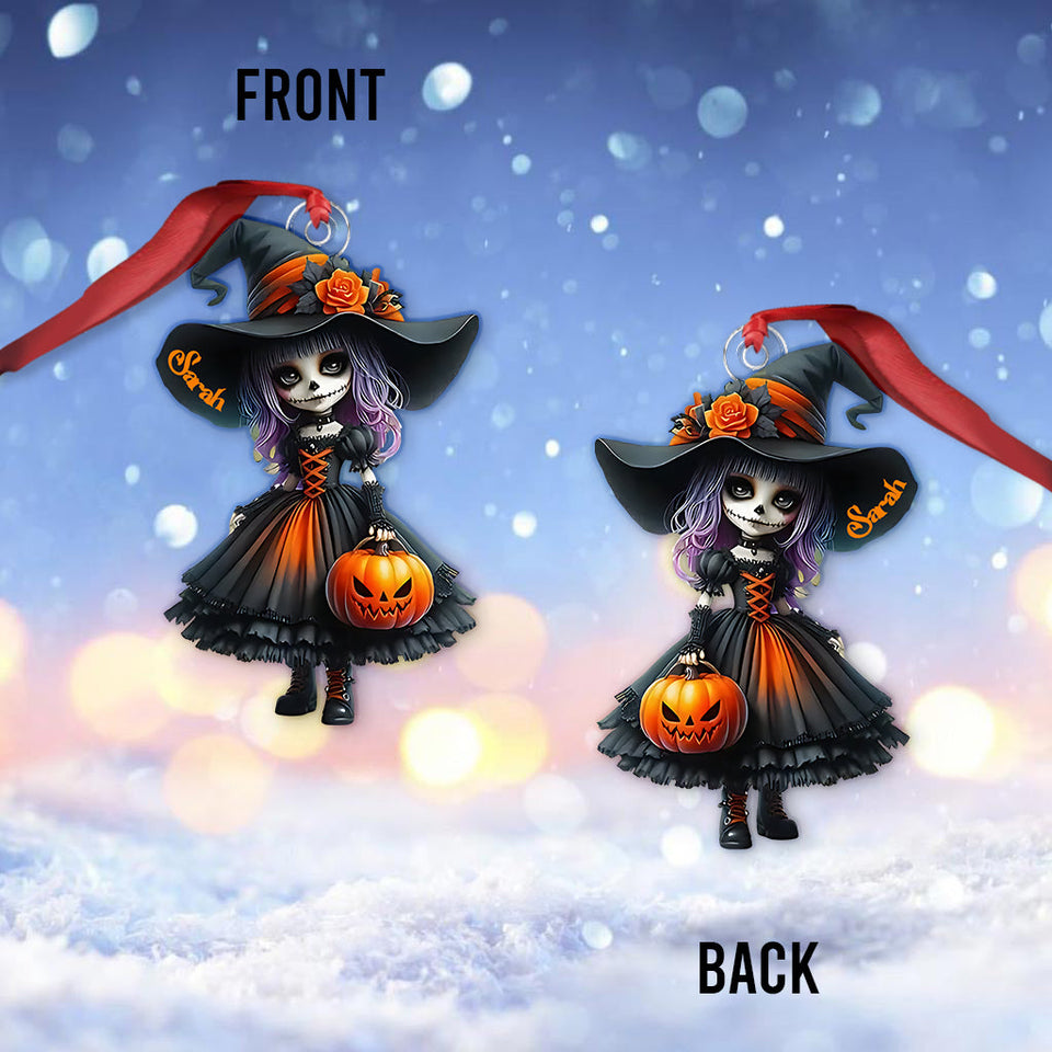 Little Witch - Personalized Witch Custom Shaped Ornament