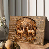 I Choose You, Deer Couple - Personalized Couple Canvas And Poster