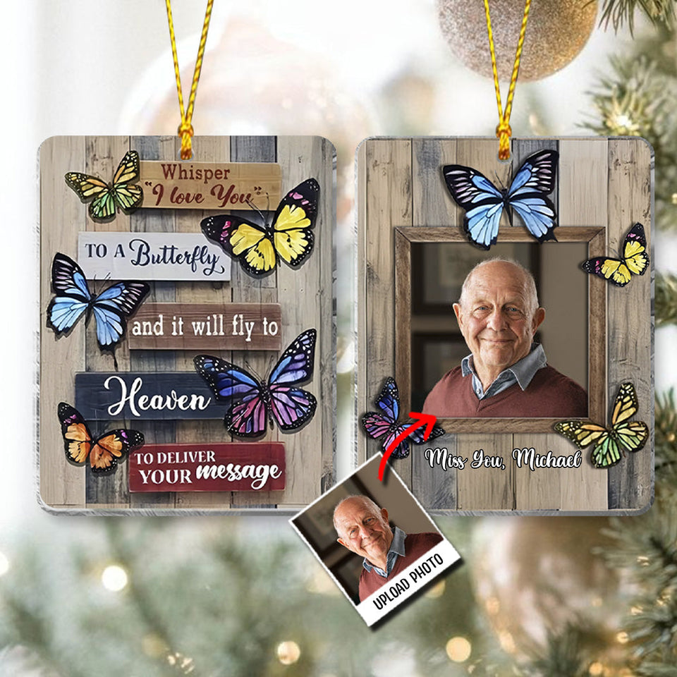 Whisper I Love You To A Butterfly - Personalized Memorial Ornament