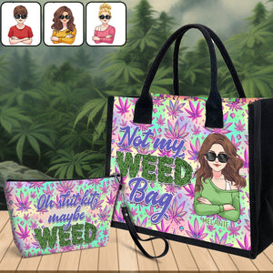 Mother Shite Maybe 420 - Personalized Weed Canvas Tote Bag & Cosmetic Bag