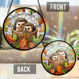 We're Simply Meant To Be - Personalized Couple Stained Glass Suncatcher