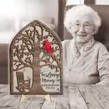 Fauteuil commémoratif Cardinal rouge - Plaque commémorative personnalisée en bois double couche