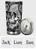 Shinny Grey Skull - Personalized Skull Tumbler
