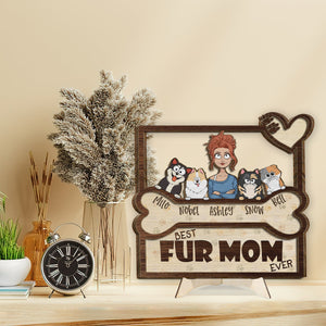 Best Fur Mom Dad Ever - Personalized Dog 2 Layered Wood Sign / Wood Plaque