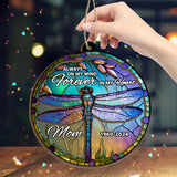 Always On My Mind Forever In My Heart - Personalized Memorial 2 Layered Window Hanging Suncatcher