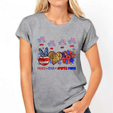 Peace Love American Nana Mama Any Title - Personalized Mother T-shirt And Hoodie
