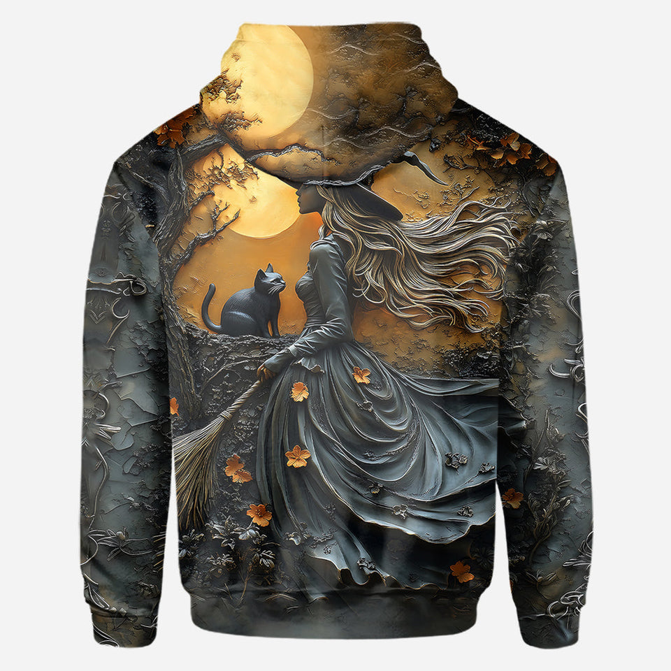 Beautiful Witch & Her Black Cat - Personalized Witch All Over Shirt