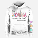 This Grandma Wears Her Heart On Her Sleeve - Personalized Grandma All Over Shirt