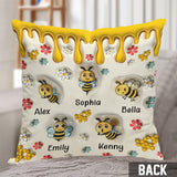 Grandma's Reasons To Bee Happy - Personalized Grandma Throw Pillow