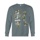 Dad Foot Print Paw Prints - Personalized Father T-shirt And Hoodie