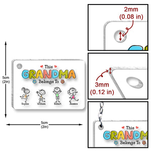 This Grandma Belongs To Drawing - Personalized Grandma Transparent Keychain