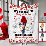 It's Not That I'm Horny All The Time - Personalized Couple Blanket