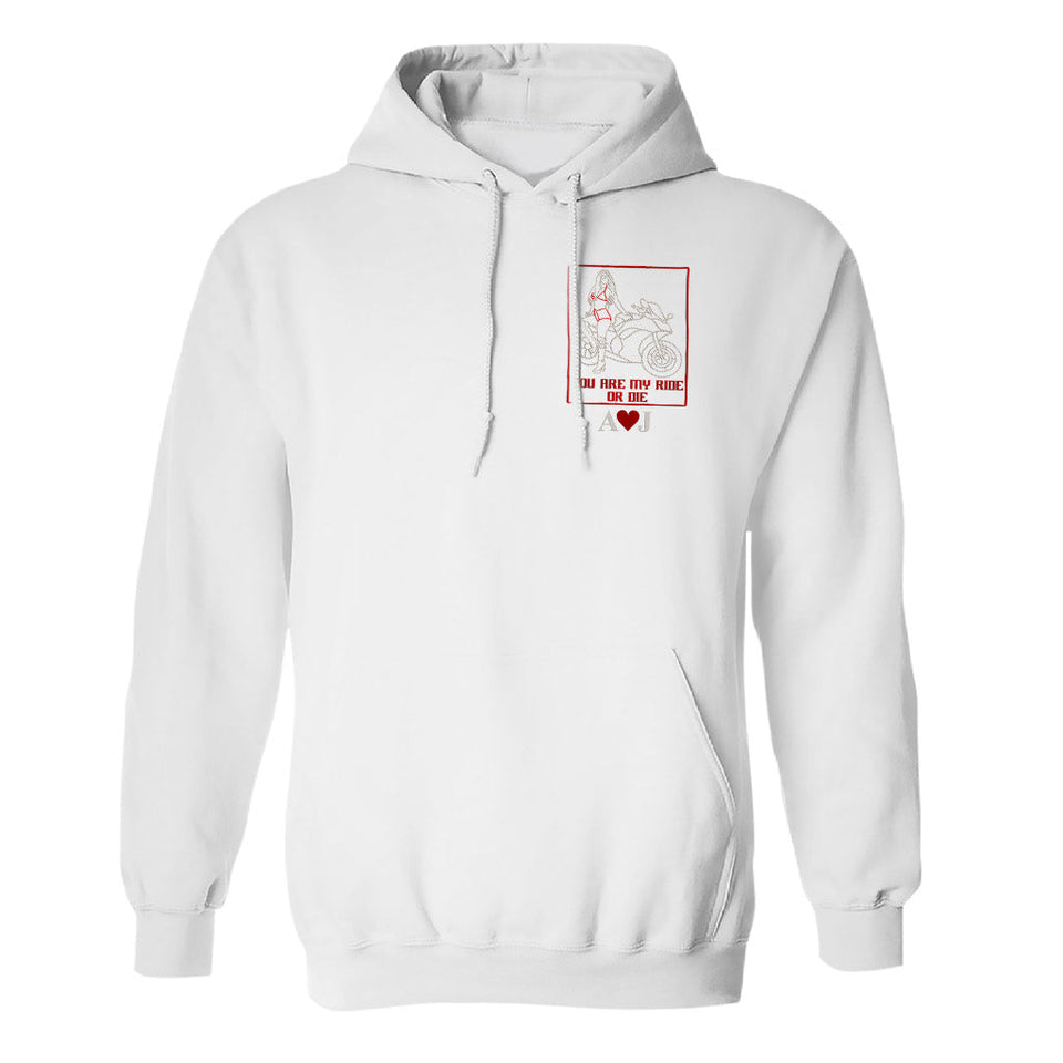 Ride Or Die - Personalized Biker Embroidered Hoodie