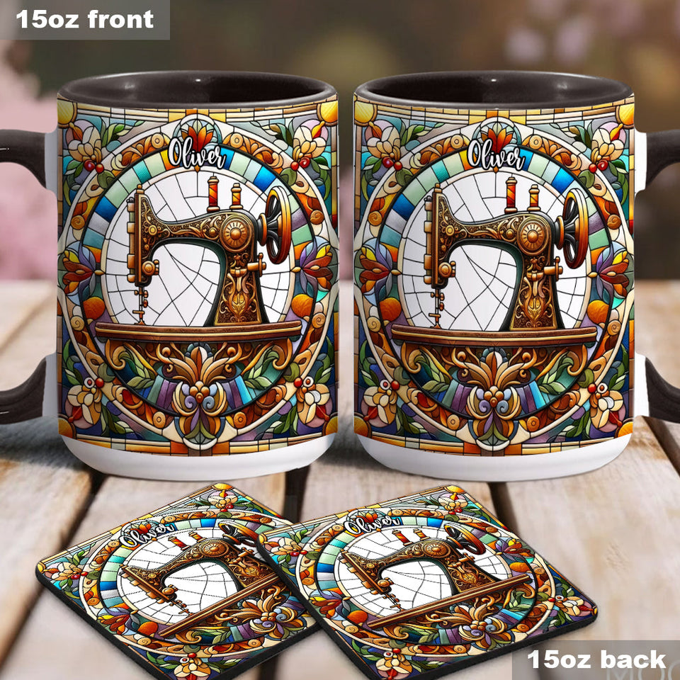 Colorful Sewing Machine - Personalized Sewing Accent Mug