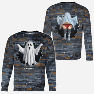 Funny Ghost Couple - Personalized Couple All Over Shirt