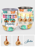 Besties Forever Summer Vibes - Personalized Bestie Wine Tumbler