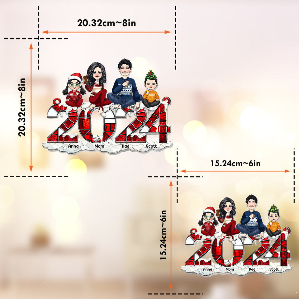 2024 Christmas - Personalized Family Window Hanging Suncatcher Ornament
