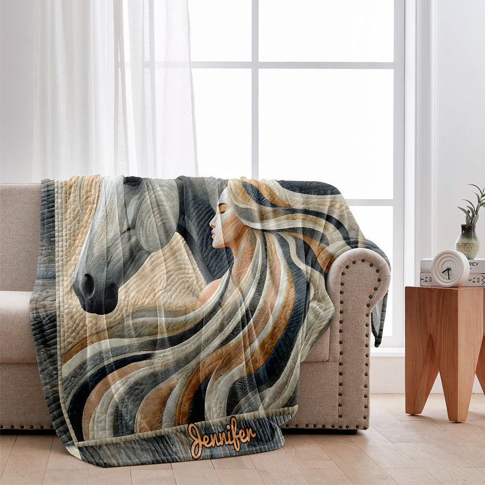 Just A Girl Who Loves Horses - Personalized Horse Blanket