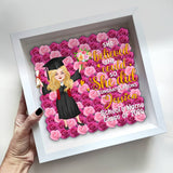 Graduation Girl 2024 - Personalized Graduation Custom Shaped Flower Shadow Box