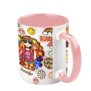Womens Old Hippies Don't Die Fade Into Crazy Grandmas - Personalized Hippie Accent Mug
