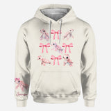 Pink Ribbon Coquette Bow Watercolor Turtle - Personalized Turtle All Over Shirt