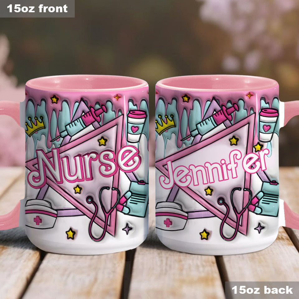Nurse Life Pink Doll - Personalized Nurse Accent Mug