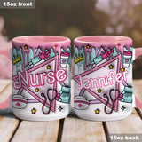 Nurse Life Pink Doll - Personalized Nurse Accent Mug
