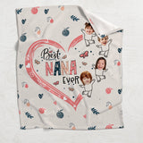 Best Nana Mom Ever Photo Custom - Personalized Grandma Blanket