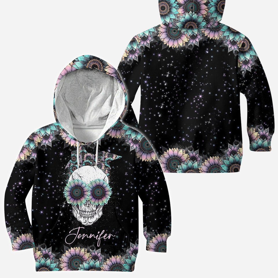 Zero F Given Pink Blue Sunflower - Personalized Skull All Over Shirt