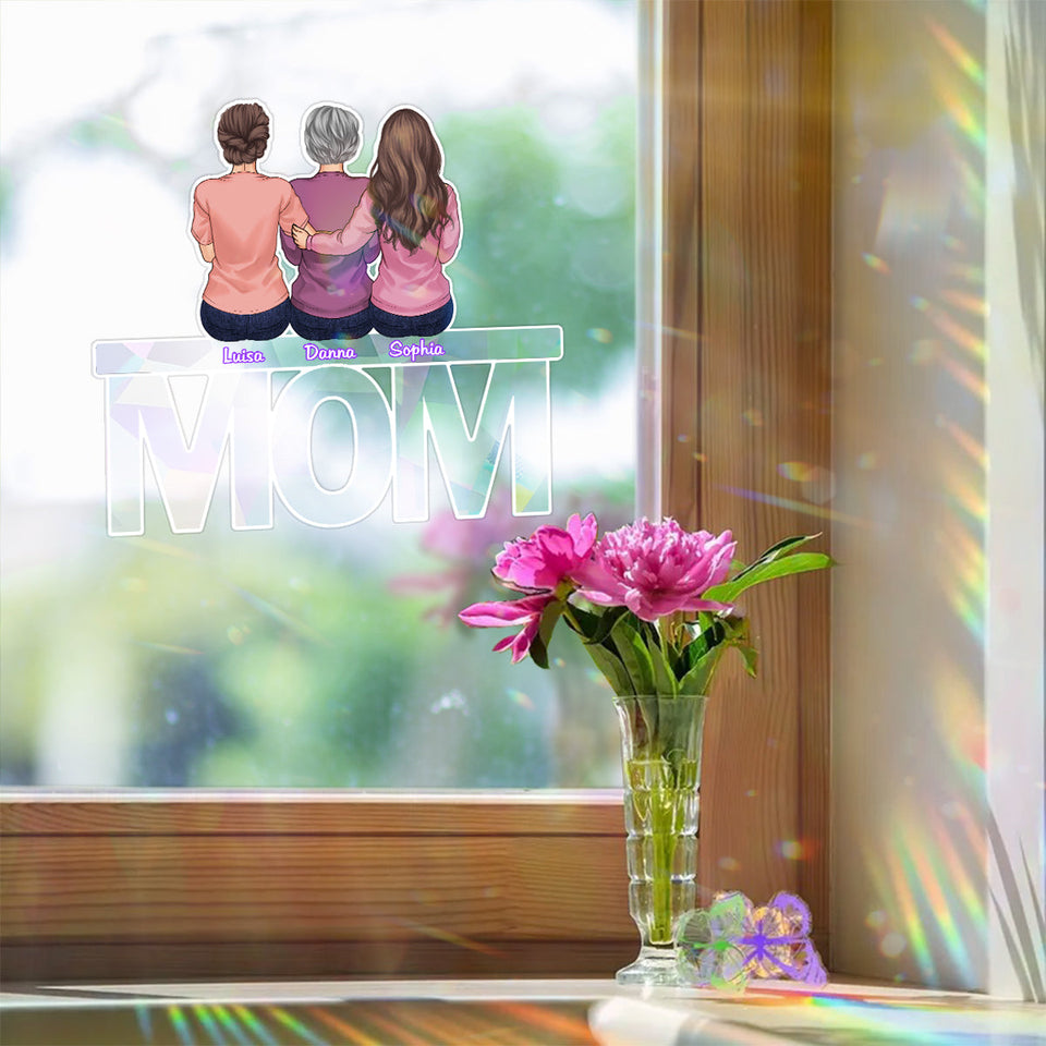 Love You Mom - Personalized Mother Suncatcher Decal