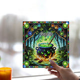 Witch's Cauldron - Personalized Witch Window Hanging Suncatcher Ornament
