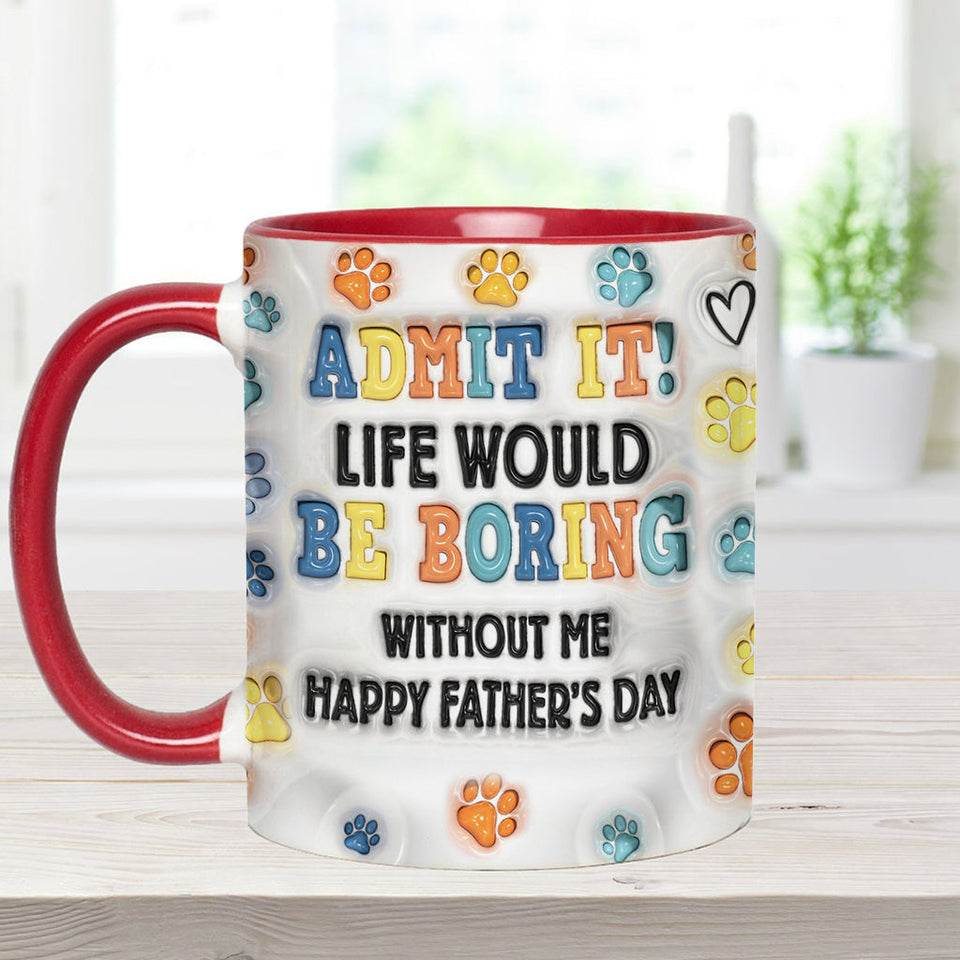 Happy Father's Day - Personalized Dog Accent Mug