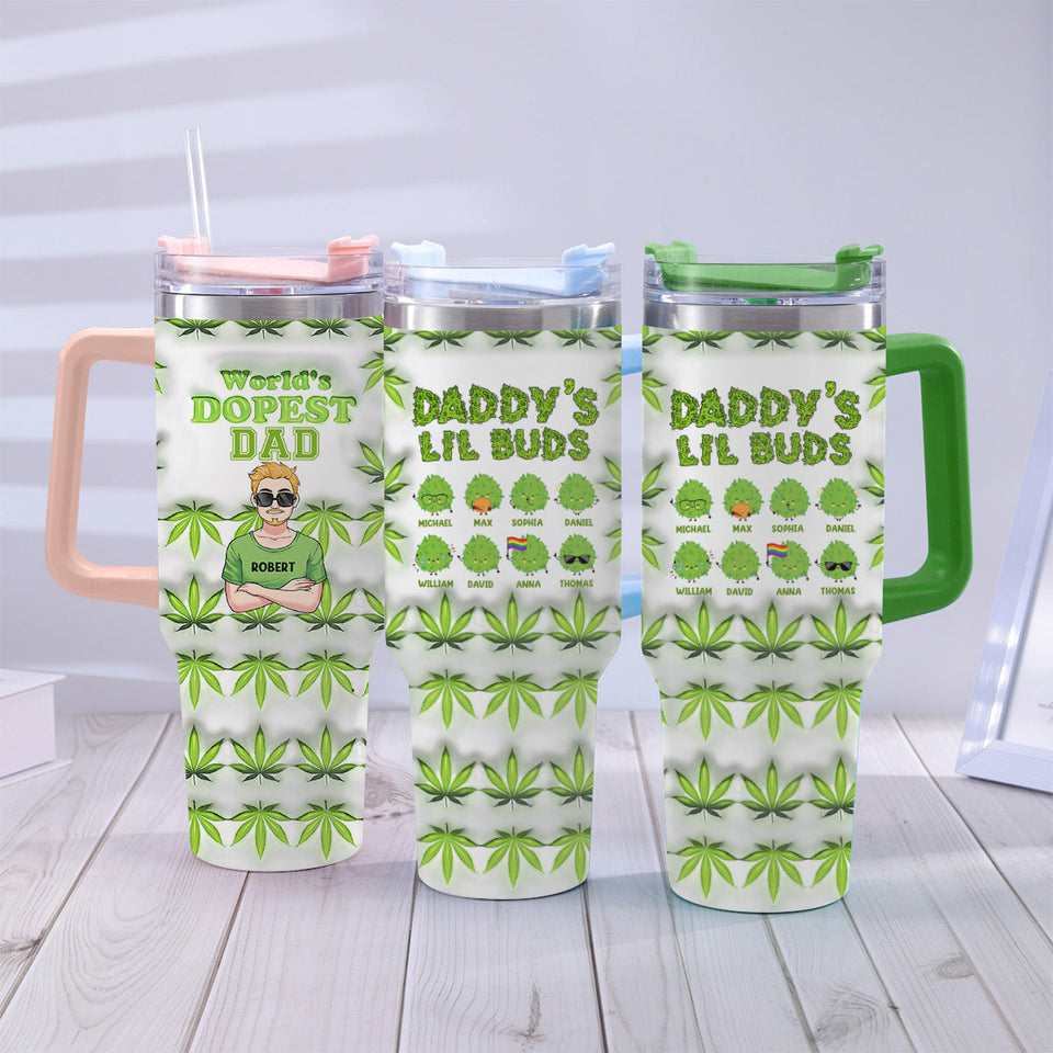 Dopest Dad Ever - Personalized Father Tumbler With Handle