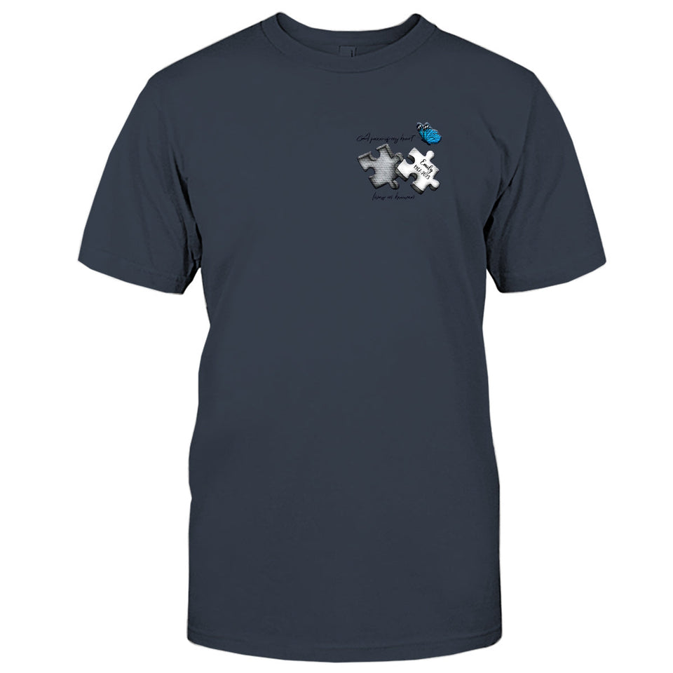 Memorial Butterfly Dragonfly Heaven Feather - Personalized Memorial Embroidered T-shirt