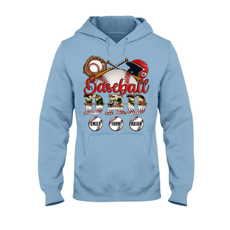 Best Baseball Dad Ever Camouflage - Personalized Father T-shirt And Hoodie