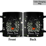 Floral Mama Bear And Cubs Hugging - Personalized Mother Mug