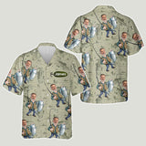 Funny Caricature Face - Personalized Fishing Hawaiian Shirt