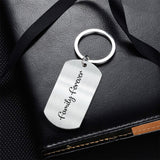 Family Sitting Back View Retro Vintage Beach Landscape - Personalized Family Epoxy Metal Keychain