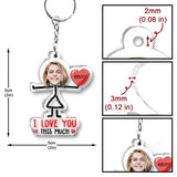 I Love You This Much Custom Photo Keychain For Couples - Personalized Couple Transparent Keychain