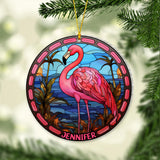Love Flamingos - Personalized Flamingo Transparent Ornament