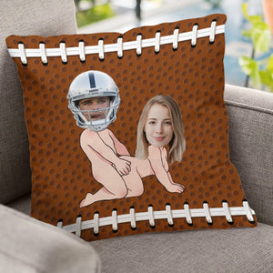 Eat Sleep Football You Repeat - Personalized Football Throw Pillow