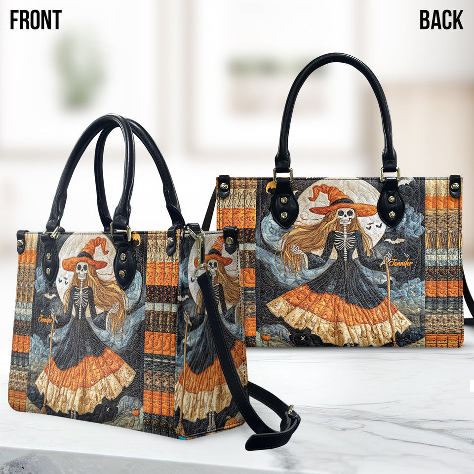 Beautiful Skull Witch - Personalized Witch Leather Handbag