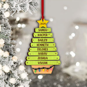 Family Tree Ornament - Personalized Family 2 Layered Piece Ornament